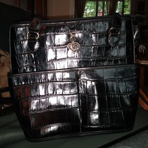 Brighton black leather tote